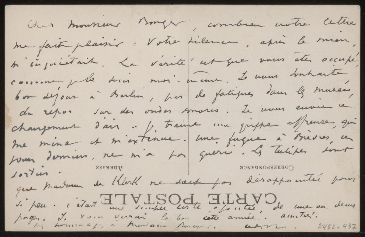 Prentbriefkaart aan Andries Bonger