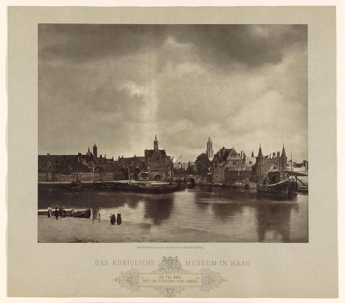 Fotoreproductie van schilderij Gezicht op Delft door Johannes Vermeer